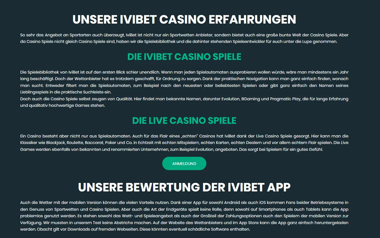 IviBet Casino App